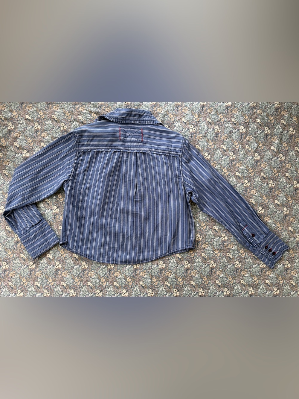 We The Free Blue Striped Button-Up Shirt - Picture 4 of 5